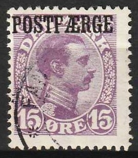 FRIMÆRKER DANMARK | 1919-20 - AFA 2 - 15 øre violet Postfærge - Stemplet